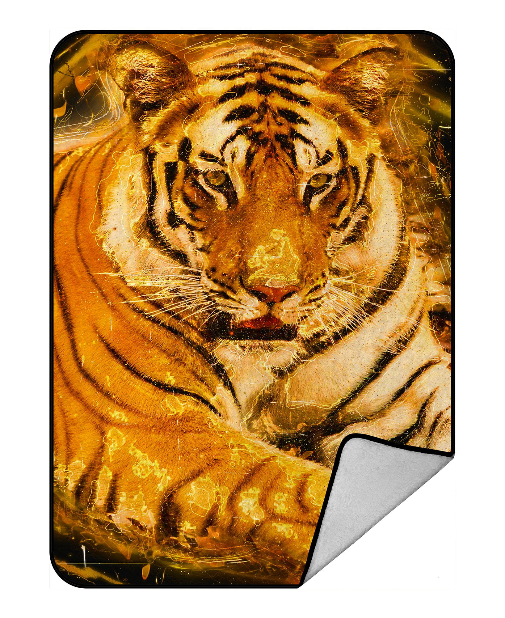 PHFZK Wildlife Blanket, Animal Tiger Portrait Fleece Blanket Crystal