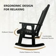 thumbnail image 5 of Fortune Candy Wooden Patio Rocking Chair with High Backrest and Deep Contoured Seat, Black, Set of 2, 5 of 9