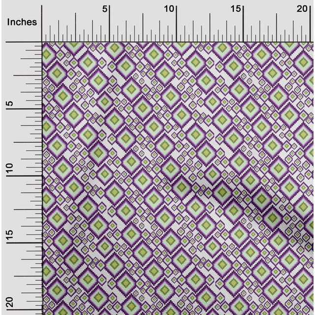 oneOone Polyester Lycra Fabric Diamond Flame Stitch Decor Fabric Printed BTY 56 Inch Wide