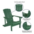 thumbnail image 3 of Flash Furniture Charlestown 5 Pcs Iron Wood Burning Fire Pit Set With Adirondack Chairs, Green, 3 of 12