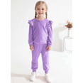 thumbnail image 2 of Girls Fall Clothes Sets Kids Casual Long Sleeve Tops + Pants Sweatsuit 2Pcs Tracksuit Outfits, Size 2-10 Years Old, 2 of 8