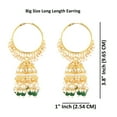 thumbnail image 4 of Efulgenz Indian Jewellery Bollywood Crystal Kundan Faux Pearl Beaded Floral Jhumka Jhumki Hoop Dangle Earrings Set for Women, Yellow, 4 of 6