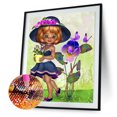 thumbnail image 1 of Cuadros Decorativos Kit de diamantes de imitación de taladro redondo completo de niña de dibujos animados de pintura de diamantes (NH1076) Sywqhk Nuevos Originales, 1 of 1
