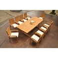 thumbnail image 5 of Grade-A Teak Dining Set: 10 Seater 11 Pc: 94" Mas Rectangle Trestle Leg Table And 10 Goa Stackng Arm Chairs Outdoor Patio WholesaleTeak #51GO1111, 5 of 6