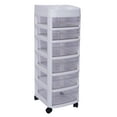 thumbnail image 3 of FETCOI Drawer Storage Cart Rolling Storage Cart Storage Drawer Cart Organizer Cart with 6 Plastic Drawers on Wheels Craft Storage Tower Drawers, 3 of 12