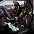 thumbnail image 4 of POLERO Rainbow Mushroom Music Front Automobile Seat Cover, Set of 2 Polyester Stretchy Seat Protector for Car Interior Accessories, 4 of 12