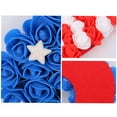 thumbnail image 3 of 14 Inch July 4th Wreath Patriotic Americana Wreath Handcrafted Memorial Day Wreath Festival Garland Decorations Front Door Wall Home Decor (Blue), 3 of 8