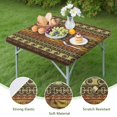 thumbnail image 4 of Boho Golden Ethnic Pattern Square Fitted Tablecloth with Elastic Edge,Square Table Cover,Washable Elastic Table Cover for Home Kitchen Party Decor 34"x34", 4 of 6