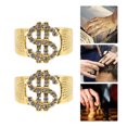 thumbnail image 4 of 3Pcs Dollar Sign Ring Dollar Symbol Ring Money Symbol Ring Jewelry for Women Men, 4 of 8
