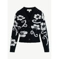 thumbnail image 5 of Free Assembly Women’s Floral Pattern V-Neck Cardigan Sweater, Midweight, Sizes XS-XXL, 5 of 5