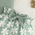 thumbnail image 5 of Sopiago Baby Girl Clothes Ruffle Sleeve Romper Shorts Set Cute Summer Outfits Cotton Baby Clothes for Girls with Headband Green,3-6 Months, 5 of 7