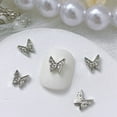thumbnail image 5 of 10Pc Butterfly Nail Charms Silver Butterfly Nail Gems 3D Metallic Butterflies Nail Rhinestones for Acrylic Nails Designs, 5 of 21