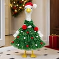 thumbnail image 5 of Christmas Porch Goose Outfit, Porch Geese Costume | Christmas Tree Tulle Dress with Santa Hat & Scarf, Decor Clothes for Lawn Goose Statue, Farm Yard Outdoor Christmas Decor, Red, 5 of 6