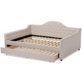 thumbnail image 5 of Bowery Hill Fabric Tufted Queen Daybed with Trundle in Light Beige, 5 of 10