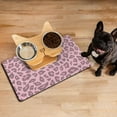 thumbnail image 3 of Polka Dot & Leopard Dog Feeding Mat - Gradient Colorful Pet Food Pad - Absorbent Foam Core with Dynamic Leopard Print - Easy Clean Mat for Bowls, 3 of 5
