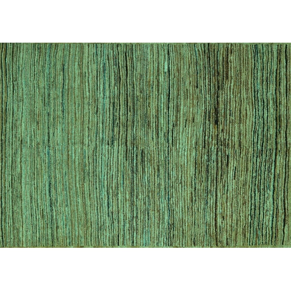 Ahgly Company Indoor Rectangle Abstract Turquoise Blue Modern Area Rugs, 8' x 10'