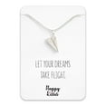 thumbnail image 4 of Paper Airplane Necklace – Cute Airplane Charm Pendant for Dreamer & Travelers – Message Card – Let Your Dreams Take Flight, 4 of 6