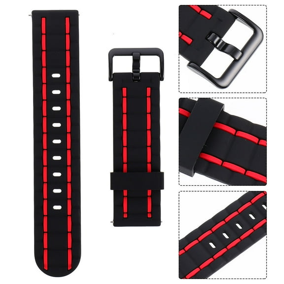 FELTECHELECTR 1Piece Waterproof Smartwatch Strap for Sports Black 4.91x0.86x0.12In