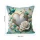 thumbnail image 2 of Xihbxyly Funda de Almohada de San Valentín con Estampado de Corazones, Elegante Lino con Rosas Blancas, Ideal para Sofá y Sala de Estar, Acogedora y Relajante, Fácil de Limpiar, Tamaño 45 X 45 Cm., 2 of 2