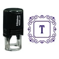 thumbnail image 1 of Printtoo Alphabet T Monogram Initial Square Swirl Border Self Inking Rubber Stamp Office Stationary, 1 of 7