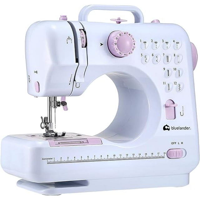 Máquina de Coser Bluelander, Portátil con 12 Puntadas y Luz LED