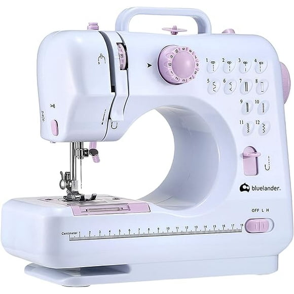 Máquina de Coser Bluelander, Portátil con 12 Puntadas y Luz LED