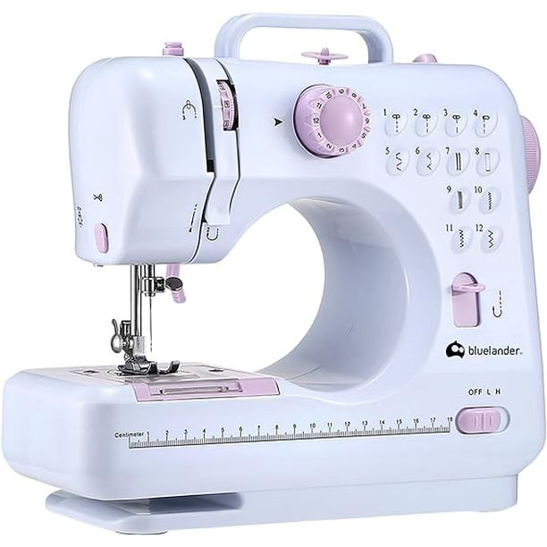 Máquina de Coser Bluelander, Portátil con 12 Puntadas y Luz LED