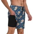 thumbnail image 2 of Kdxio Space Puppy Print Men's Swim Trunks with Compression Liner 7 Inch Inseam Quick Dry Swim Shorts, 2 of 7