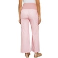 thumbnail image 3 of INSPIRE CHIC Women's Maternity Pants Wide Leg Elastic Waistband Striped Printed Over Belly Casual Lounge Pregnancy Trousers XL Pink Stripe, 3 of 6