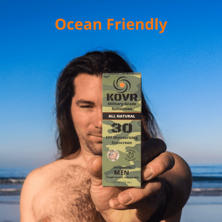 KOVR Mineral Sunscreen SPF 30 - Water Resistant Face and Body Sunscreen Lotion, Unscented, 4 fl oz.