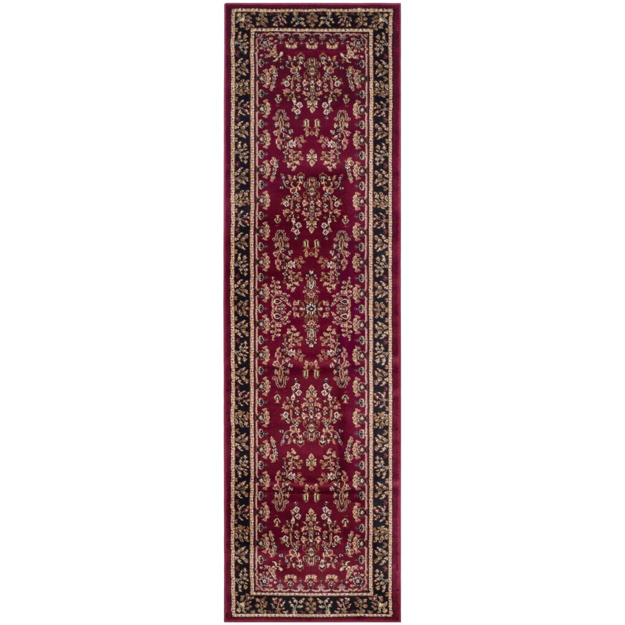 SAFAVIEH Lyndhurst Isadora Traditional Bordered Area Rug, Red/Black, 5'3" x 5'3" Round