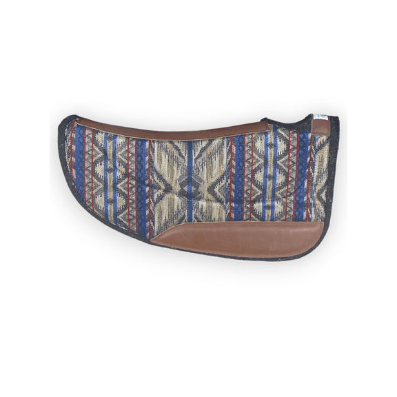 Diamond Wool Contoured Felt Ranch Western Saddle Pad 30x30 Round 1/2 Thickness, Cobalt