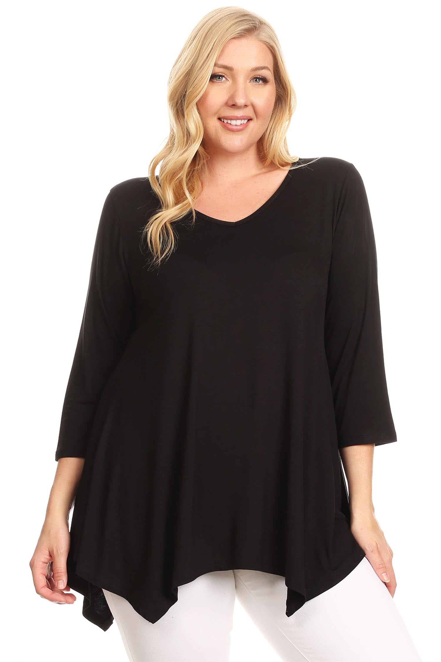 Women's Plus Size Solid Color Tunic - Walmart.com