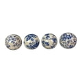 thumbnail image 2 of Things2Die4 Things2die4 Set of 4 Blue and White Ceramic Decorative Orbs with Floral Design, 3.75 In, 2 of 6