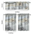 thumbnail image 6 of Light Grey Marble Pattern Kitchen Curtain Valance 3 Piece Set Short Curtain Sink Window Decor 36 Inch Small Window Treatment Tier 27.5x36 Length, 6 of 6