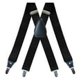 thumbnail image 1 of Tirantes para hombre con correas elásticas en forma de X, ajustables, de 1,38 pulgadas, resistentes Negro, 1 of 7