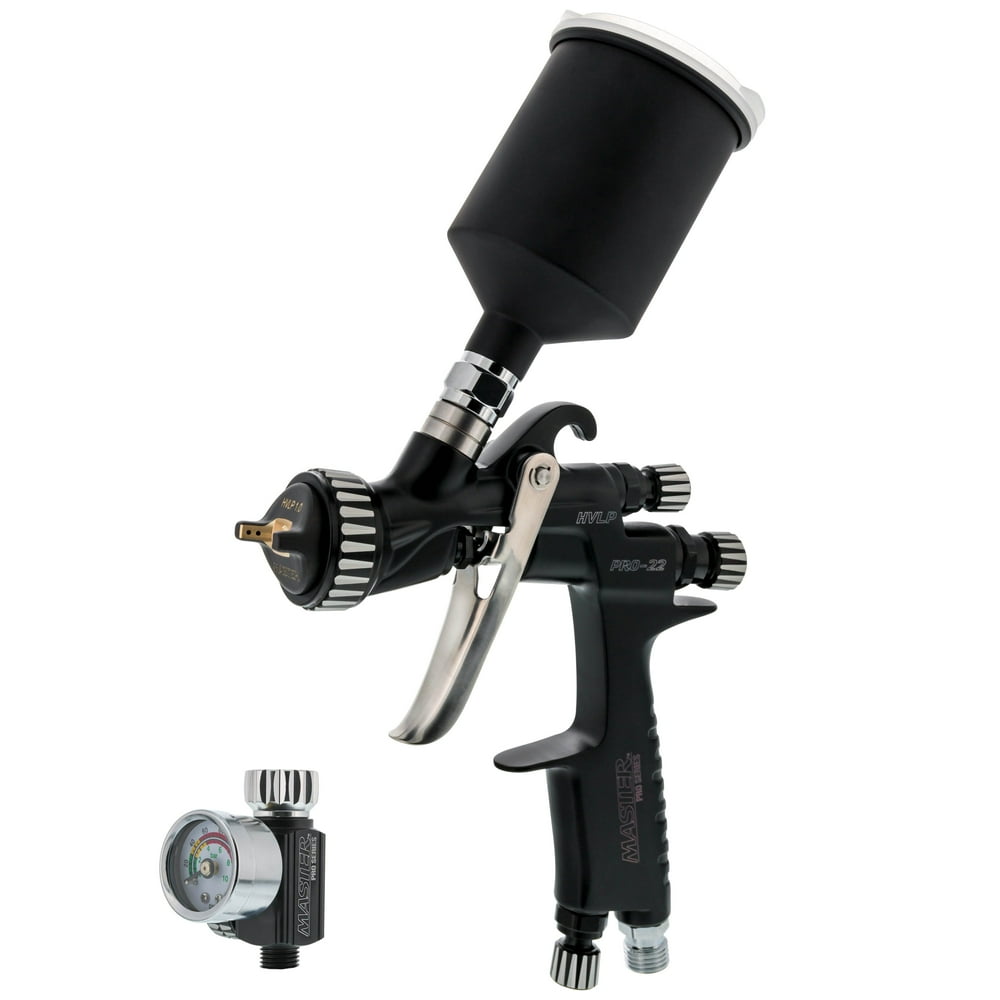 Master Pro 22 Series HighPerformance HVLP Touch Up Spray Gun with 1.0mm Tip and Air Pressure