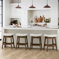 thumbnail image 4 of LUE BONA Saddle Seat Counter Height Bar Stools Set of 4 for Kitchen, Dining, 24in, Antique White, 4 of 9