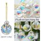 thumbnail image 2 of 12 bolas navideñas de cristal de 2,2 cm, mini bolas de prisma de colores AB, para decoración de árbol de Navidad, cristales colgantes para Navidad, bodas, fiestas y hogar (AB), 2 of 5
