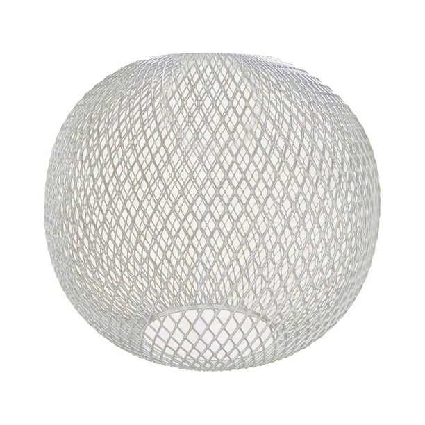 Pantalla de lámpara de metal hueca de estilo retro para pasillo y baño. Cubierta de la lámpara de bolas blancas