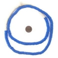 thumbnail image 2 of The Bead Chest Blue Sandcast Disk Beads - Full Strand of 7mm African Rondelle Donut Glass Beads from Ghana, 2 of 3