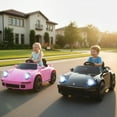 thumbnail image 4 of Gymax 12V Licensed RUF CTR Kids' Electric Vehicle w/Remote Control LED Lights Music Pink, 4 of 10