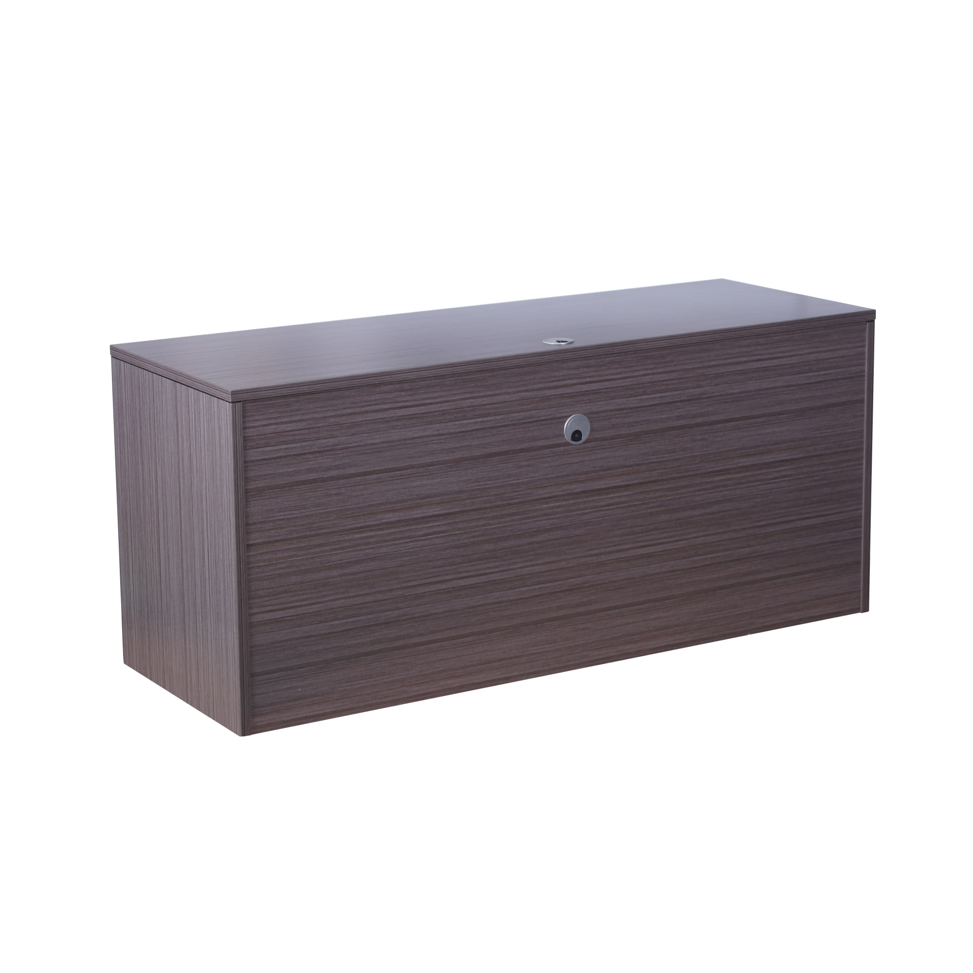 Boss Office Products U-Shape Desk Credenza with Pedestal and Hutch in Driftwood