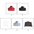thumbnail image 4 of Faux Col Détachable Respirant Sans Manches en Coton Tricoté Design Col Montant Parfait pour Pulls Blanc, 4 of 7