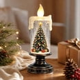 thumbnail image 5 of Christmas Snow Globe Candle Lamp Plain Swirl Lighted Swirling Water Snowflake Tabletop Decor, 5 of 5