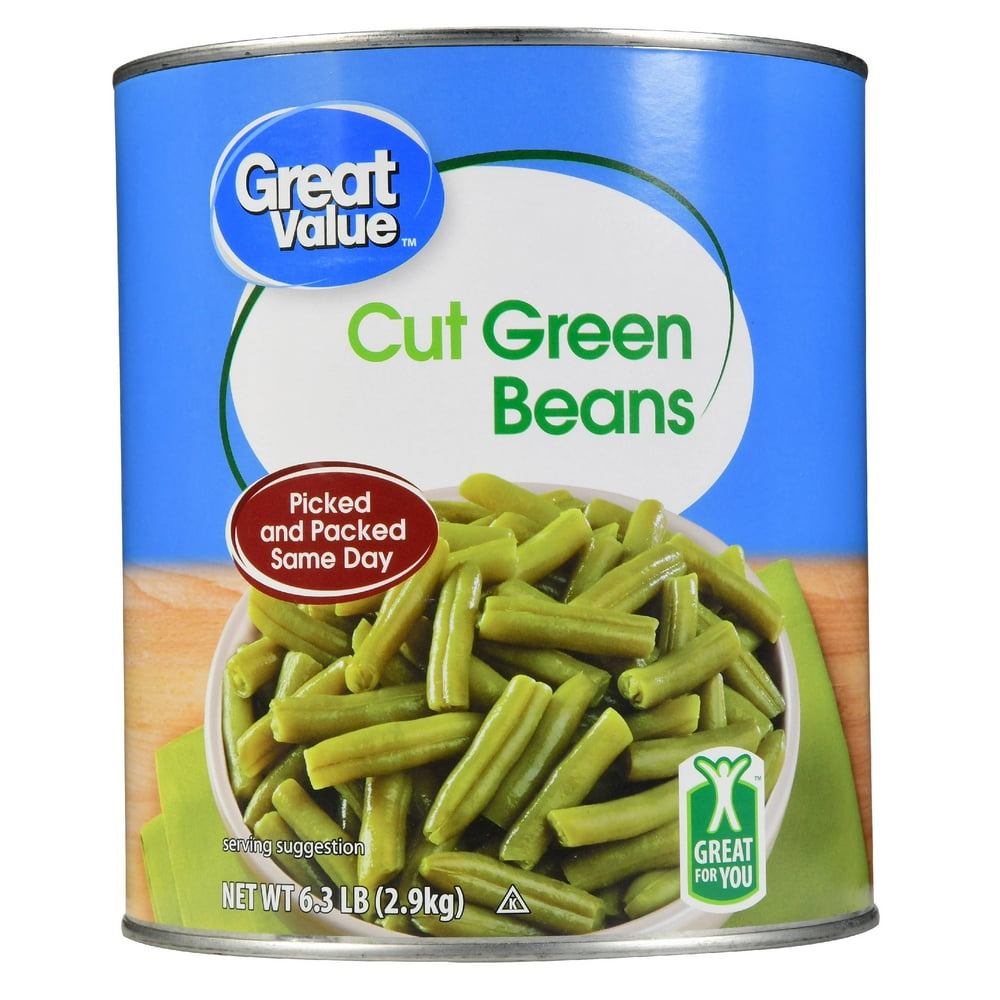 Great Value Cut Green Beans, 101 oz