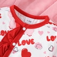 thumbnail image 5 of LAPAKIDS Newborn Baby Girls Rompers Clothes Outfits 0-3 Month Heart Letter Print Bodysuit Jumpsuit Playsuit Headband Infant Girl Sets, 5 of 7