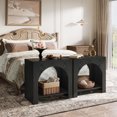 thumbnail image 5 of Tribesigns Nightstand with Storage, Large Bedside Table for Bedroom, Farmhouse Night Stand with Wooden Base, Wooden Side End Table for Bedroom, Accent Furniture, Easy Assembly (Set of 2, Black), 5 of 14