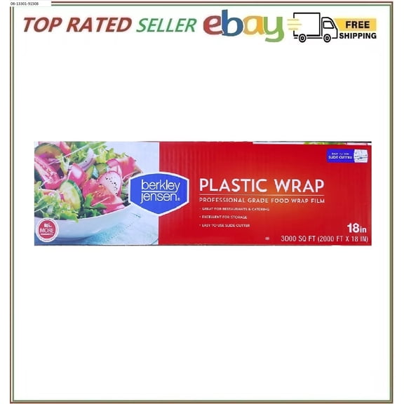 Berkley Jensen Clear Plastic Film Wrap, 18" x 3,000' (NO SHIP TO CA STATE)