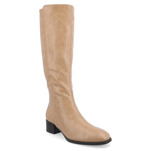 Journee Womens Devri Stacked Block Heel Square Toe Boots